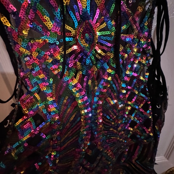 Disco Lemonade Pride Lace Up Dress - Picture 5 of 6